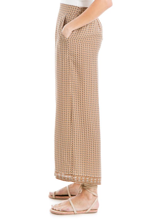 Max Studio Crepe Wide Leg Pants In Toast/cream Dolly Chains