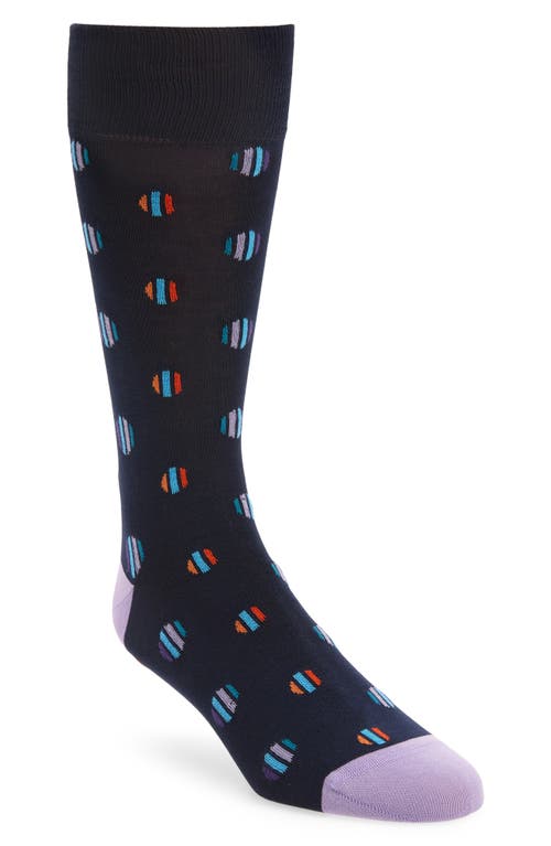 Bugatchi Abstract Dress Socks in Navy at Nordstrom