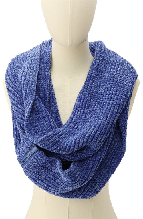 Kurt Geiger Convertible Chemille Scarf In Blue