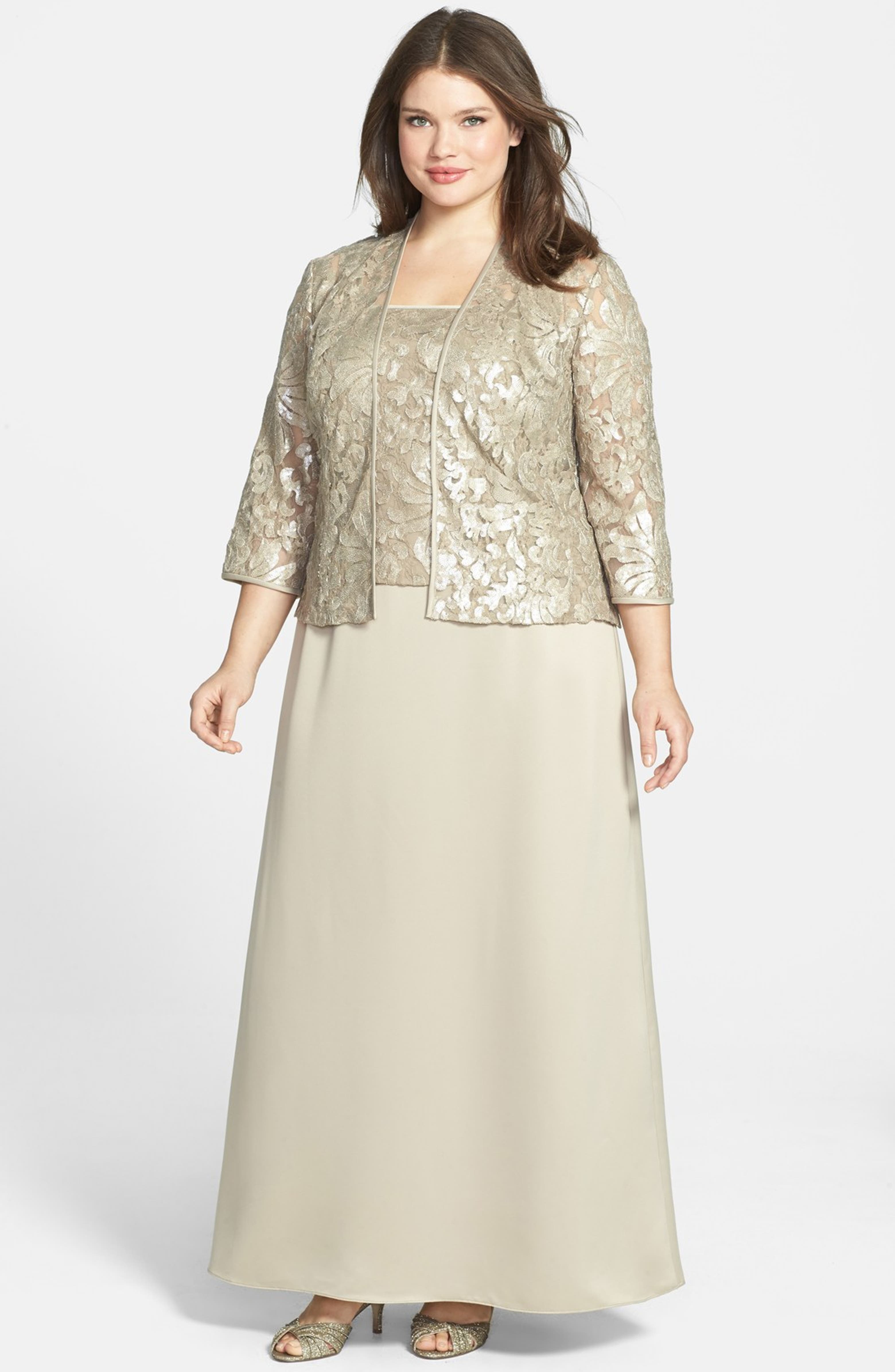 Alex Evenings Embellished Chiffon Gown & Jacket (Plus Size) | Nordstrom