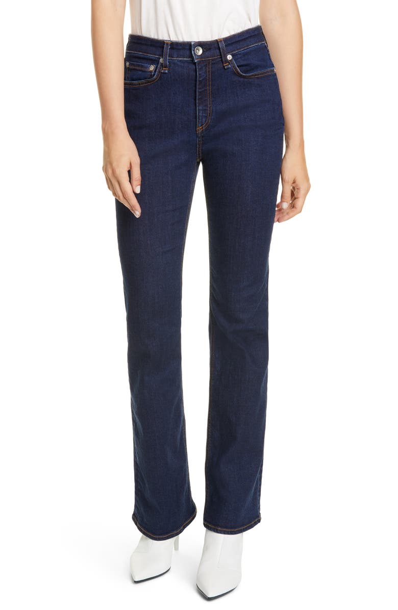 rag & bone Nina High Waist Bootcut Jeans (Marine Blue) | Nordstrom