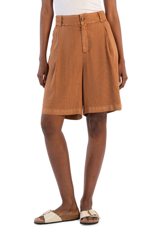 KUT from the Kloth Pleated Linen Blend Shorts at Nordstrom