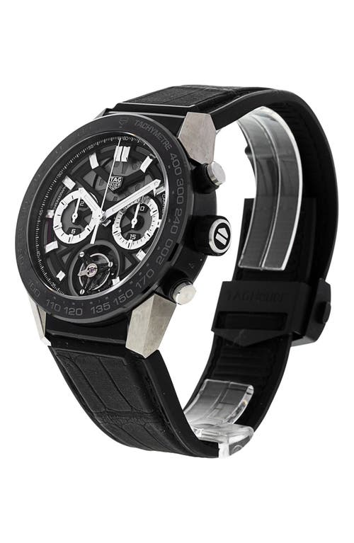Watchfinder & Co. Tag Heuer Carrera Chronograph Rubber Strap Watch, 45mm In Black