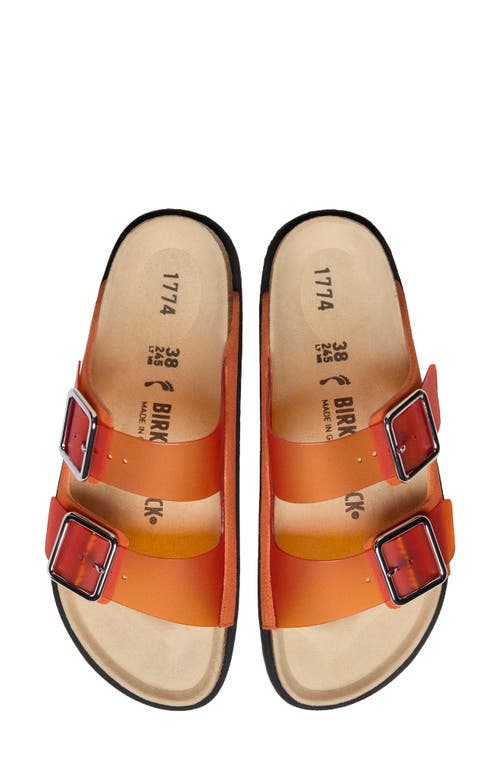 Shop 1774 Birkenstock Arizona Buckle Slide Sandal In Vibrant Orange