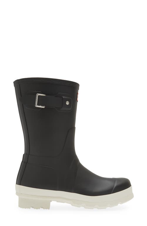 Shop Hunter Original Short Waterproof Rain Boot In Black/white Willow