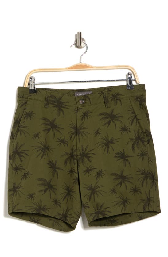 Shop Slate & Stone 7" Cotton Twill Shorts In Green Palm