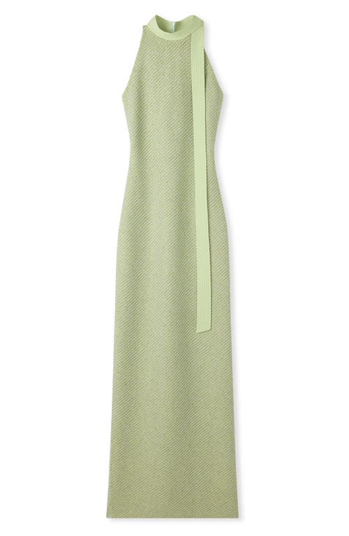 Shop St John St. John Evening Sequin Sleeveless Twill Knit Gown In Chartreuse/mint Multi