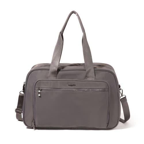 Shop Baggallini Getaway Split Case Duffel Weekender Bag In Smoke Twill