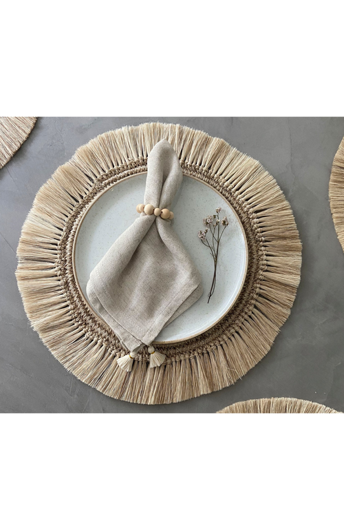 TALLO DE OLIVO TALLO DE OLIVO FIQUE FRINGE PLACEMATS SET OF 4 