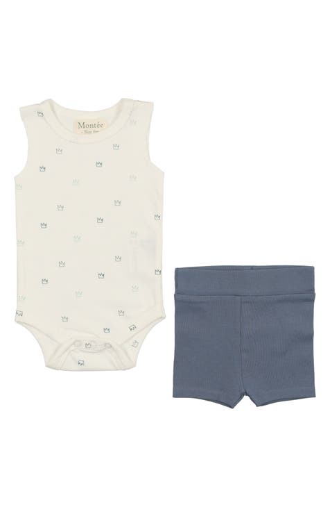 Stretch Cotton Bodysuit & Shorts Set (Baby)