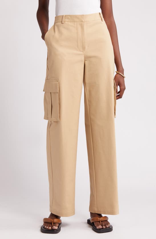 Shop Nordstrom Stretch Cotton Cargo Pants In Tan Travertine