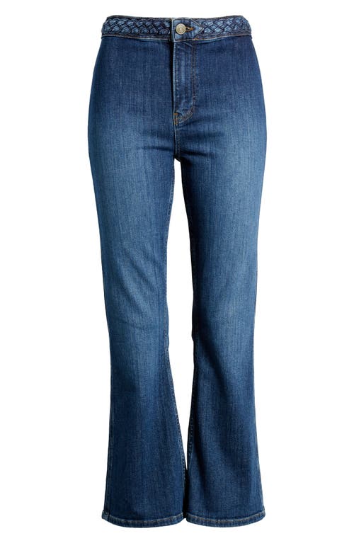 Shop Frame Braided High Waist Crop Mini Bootcut Jeans In Istanbul
