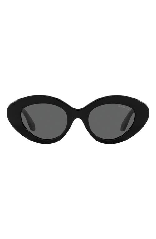 50mm Gradient Small Cat Eye Sunglasses in Black