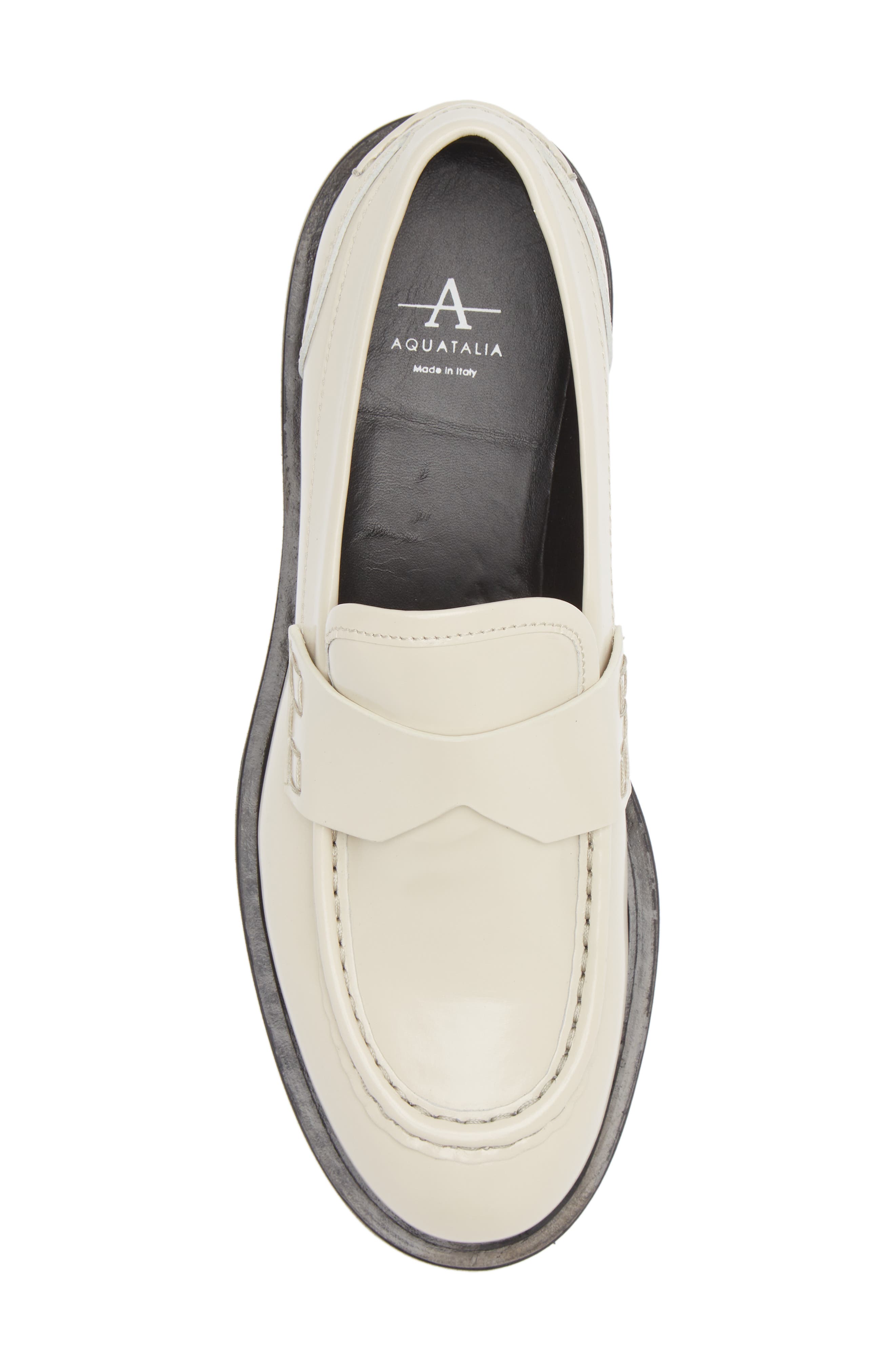 Aquatalia Maura Abrasivato Loafer in Ivory Color at Nordstrom, Size 9.5