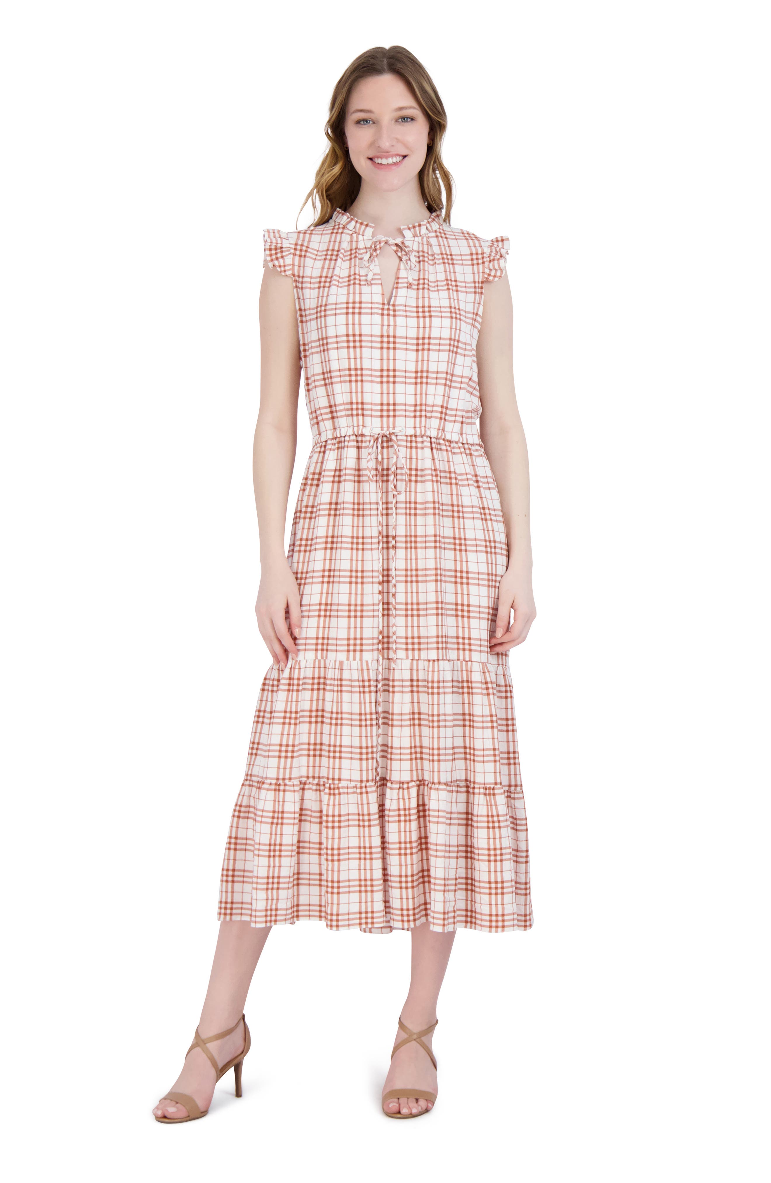 julia jordan ruffle neck dress