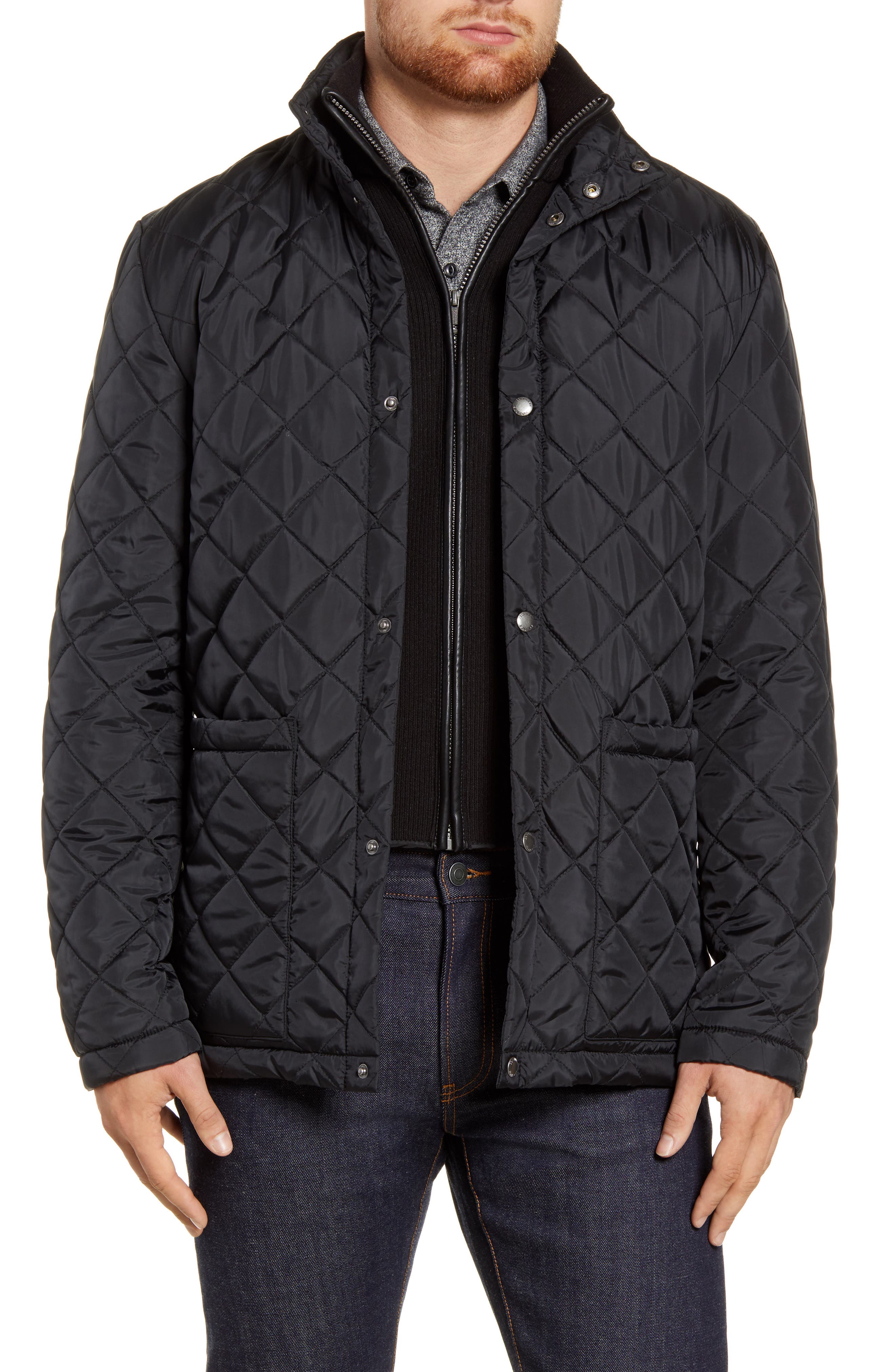 Cole Haan Signature Quilted Jacket with Knit Bib Nordstrom