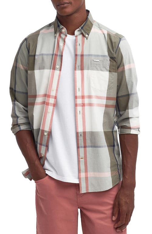 Barbour Harris Tailored Fit Plaid Cotton Button-Down Shirt Glenmore Olive Tartan at Nordstrom,