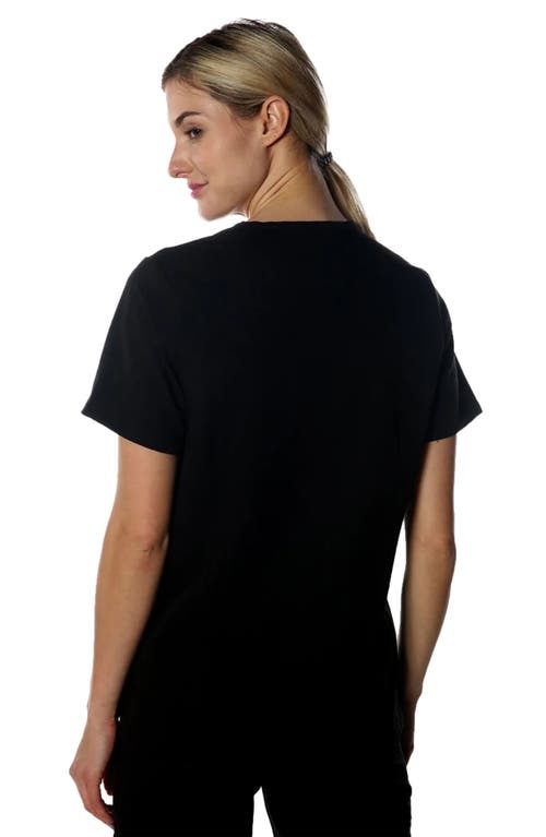 Shop Members Only Palermo 4-pocket Scrub Top In Black