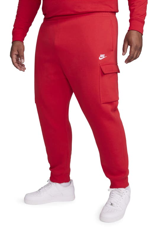 Nike Club Fleece Cargo Pocket Joggers In University Red/university Red