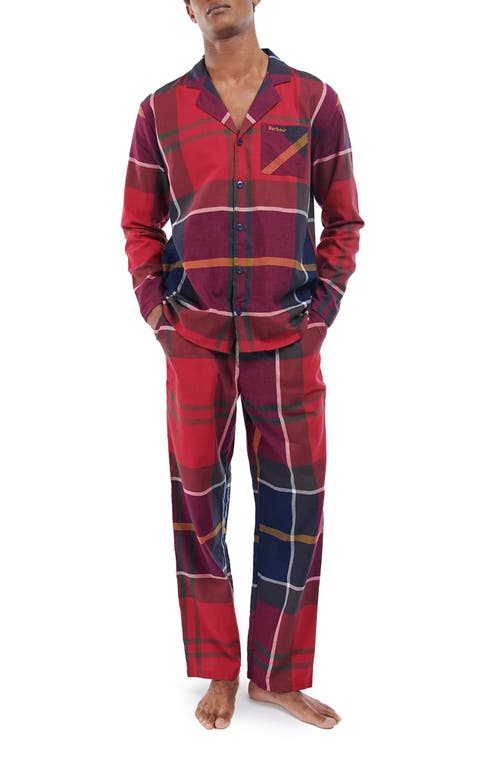 Barbour Large Scale Laith Pajama Set Red Tartan at