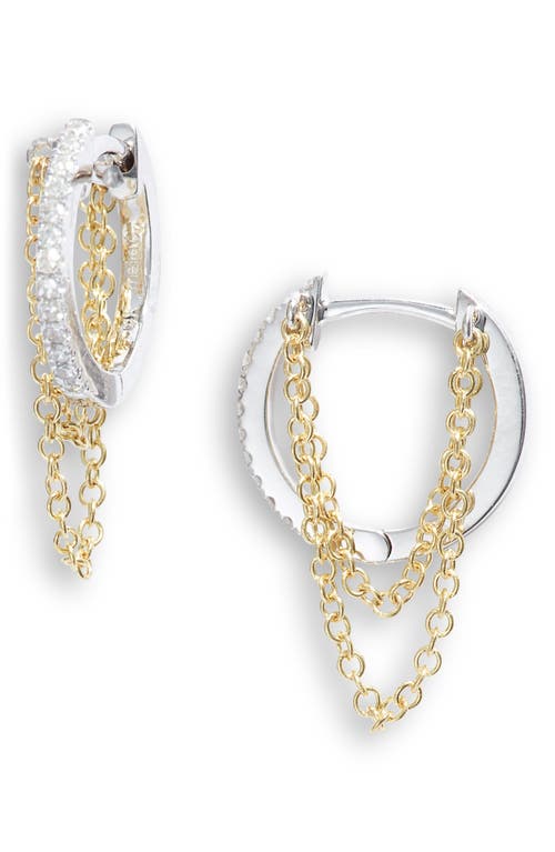 Meira T Chain Huggie Hoop Earrings in Yellow Gold at Nordstrom