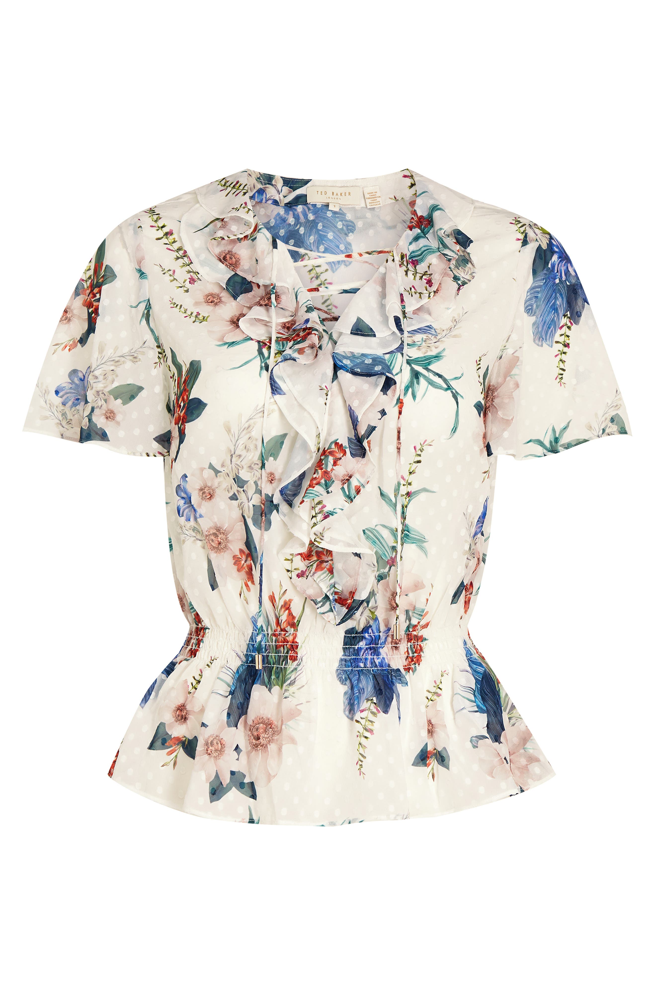 Ted Baker Saniyah Cabana Smocked Waist Blouse
