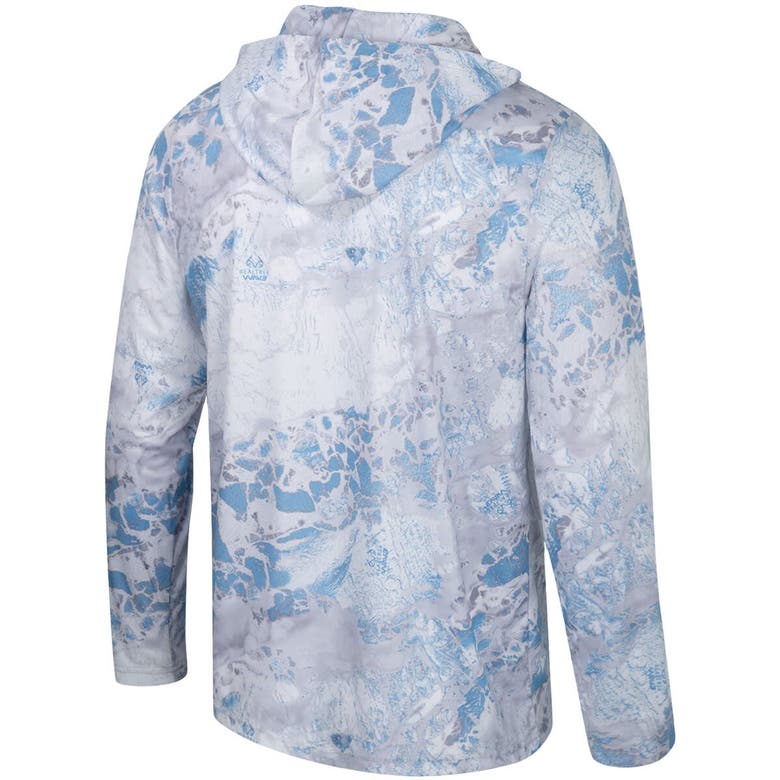 COLOSSEUM COLOSSEUM X REALTREE POWDER BLUE/SILVER OLE MISS REBELS SIP WAV3 HOODIE LONG SLEEVE T-SHIRT