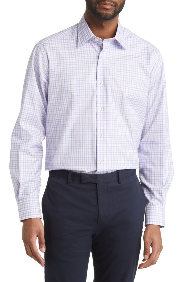 David Donahue Regular Fit Plaid Twill Dress Shirt | Nordstrom