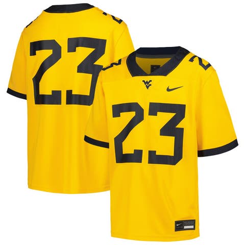 Youth Nike #23 Gold West Virginia Mountaineers Football Game Jersey