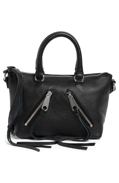 Rebecca Minkoff Micro Moto Leather Satchel In Black