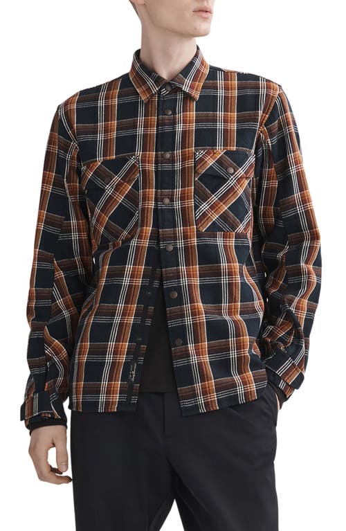 rag & bone Engineered Japanese Plaid Shirt Jacket Blue at Nordstrom,