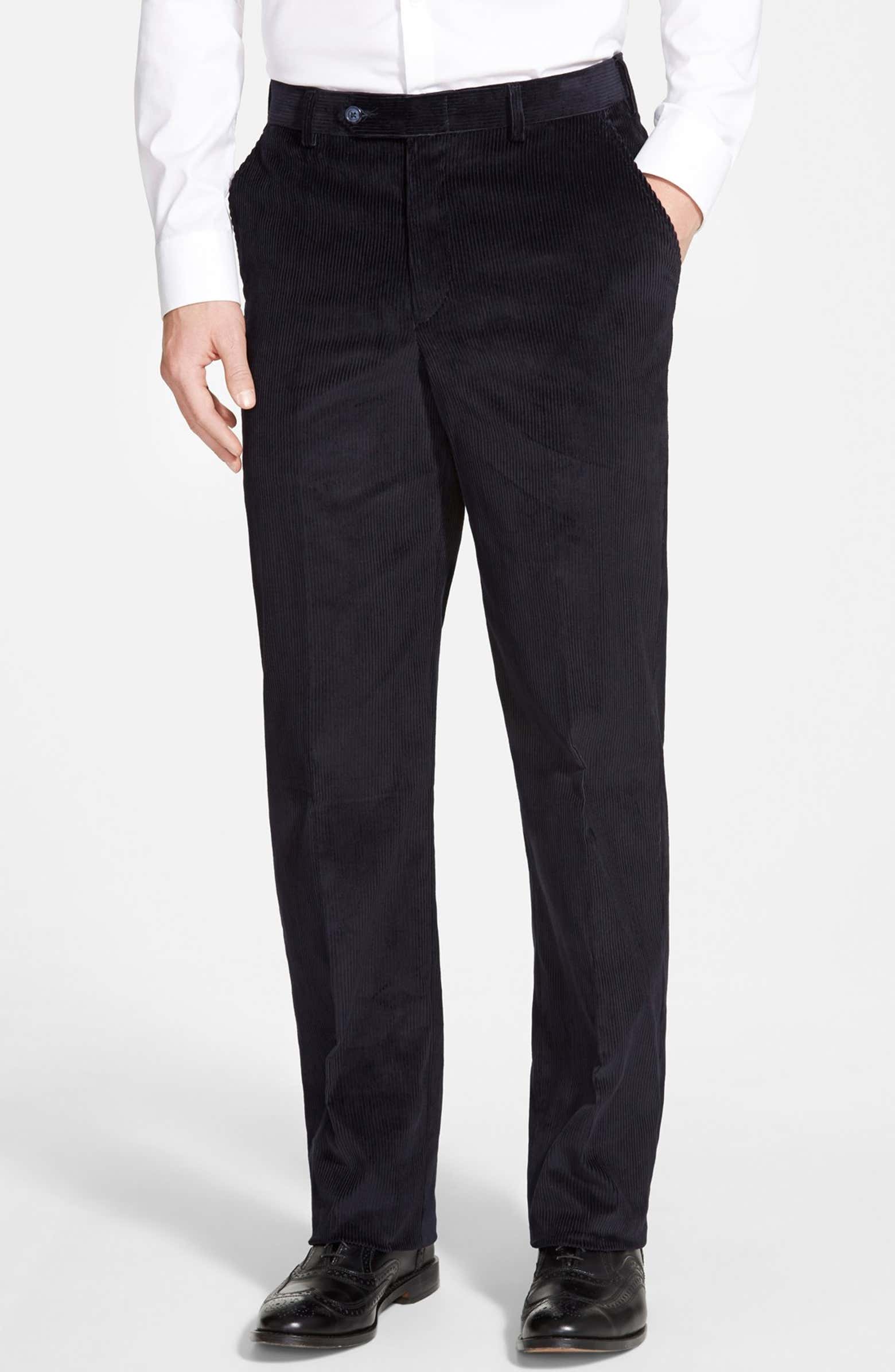 Berle Flat Front Corduroy Trousers | Nordstrom