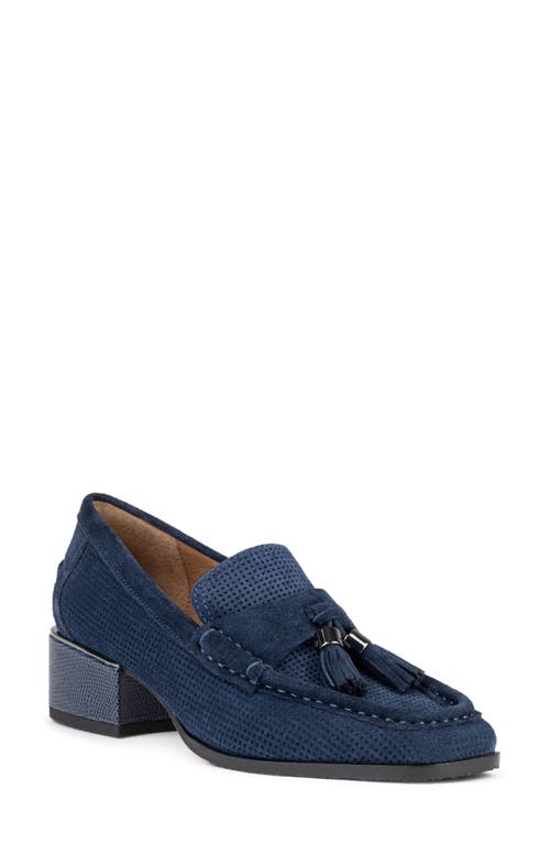 Shop Donald Pliner Moc Toe Tassel Loafer In Navy