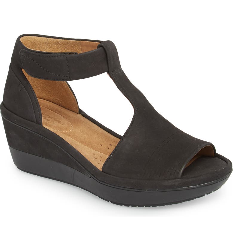 Clarks® Wynnmere Avah T-Strap Wedge Sandal (Women) | Nordstrom