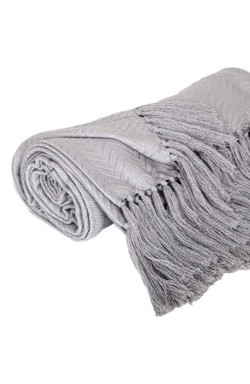 Parkland Collection Airi Chevron Fringe Throw Blanket In Seafoam