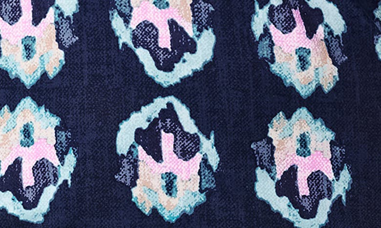 Nic + Zoe Nic+zoe Ocean Batik Elbow Sleeve Top In Indigo Multi
