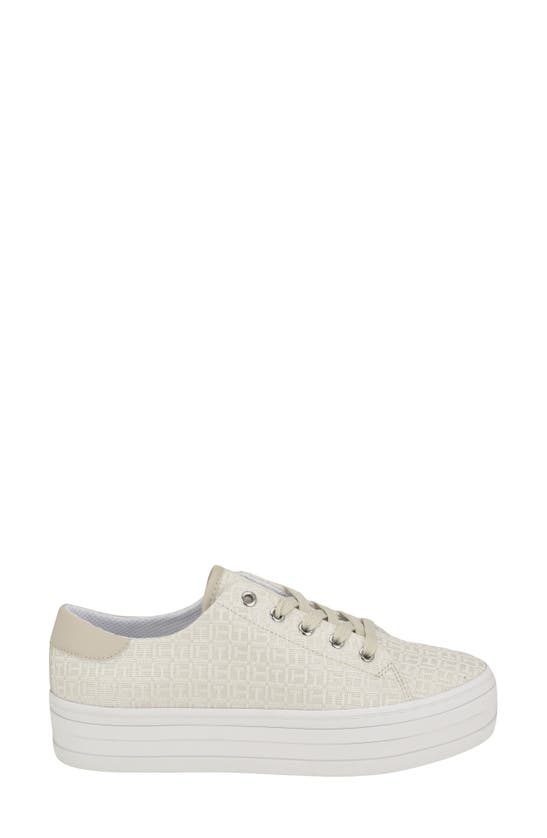 Shop Tommy Hilfiger Monogram Platform Low Top Sneaker In Off White
