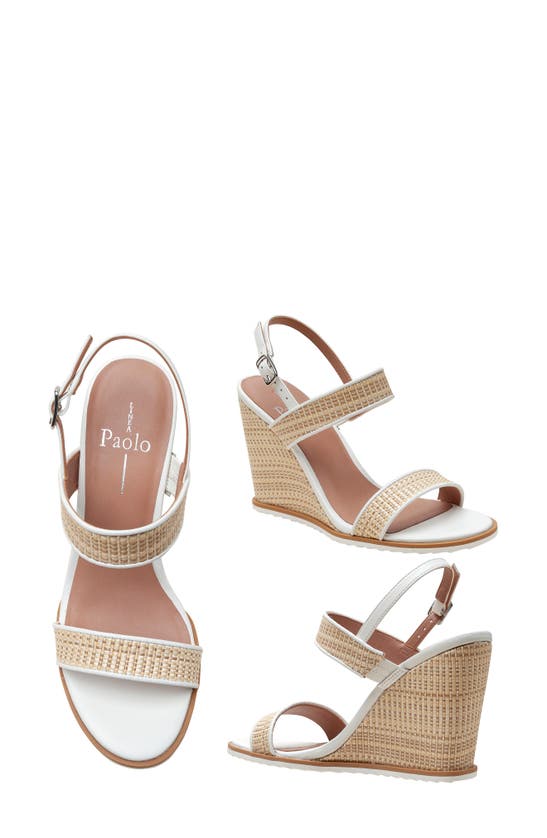 Shop Linea Paolo Edith Wedge Sandal In Natural/ Eggshell