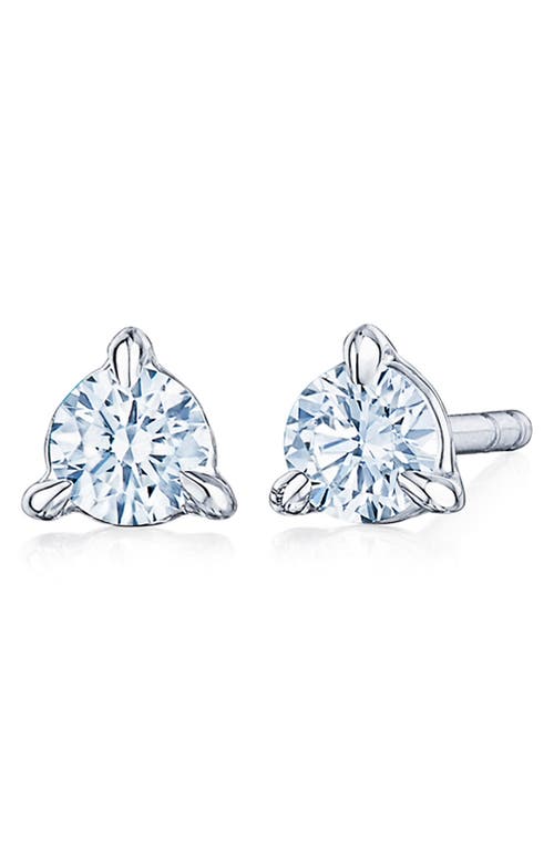 Shop Kwiat Round Brilliant Cut Diamond & Platinum Stud Earrings In White 0.30 Ctw