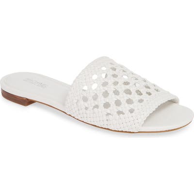 Michael Michael Kors Augustine Cane Weave Slide Sandal- White