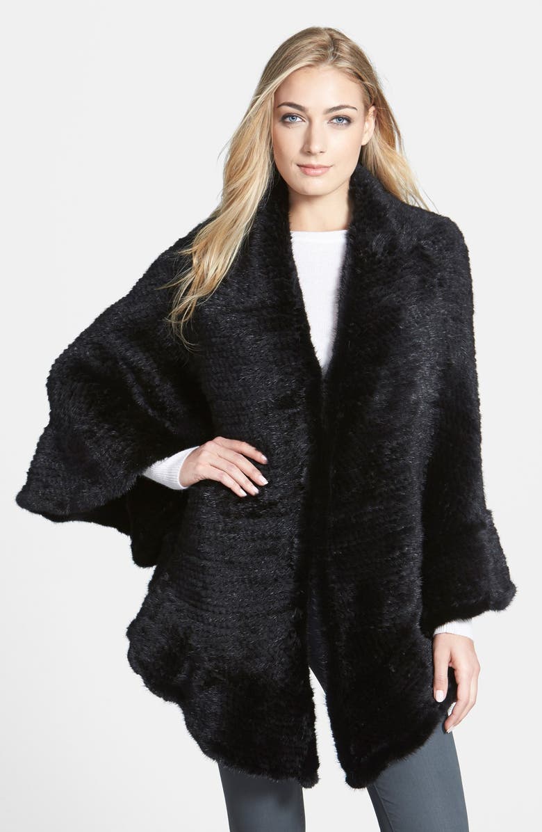 Belle Fare Genuine Mink Knit Shawl Nordstrom