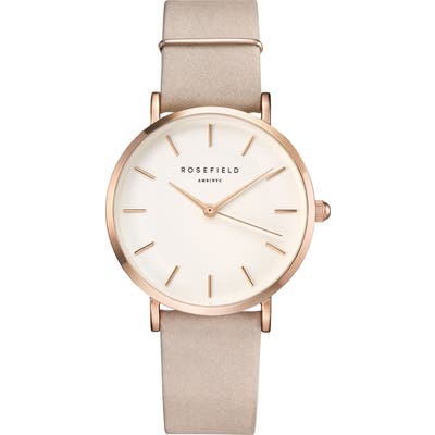 Rosefield Holiday Leather Strap Watch & Bracelet Gift Set,