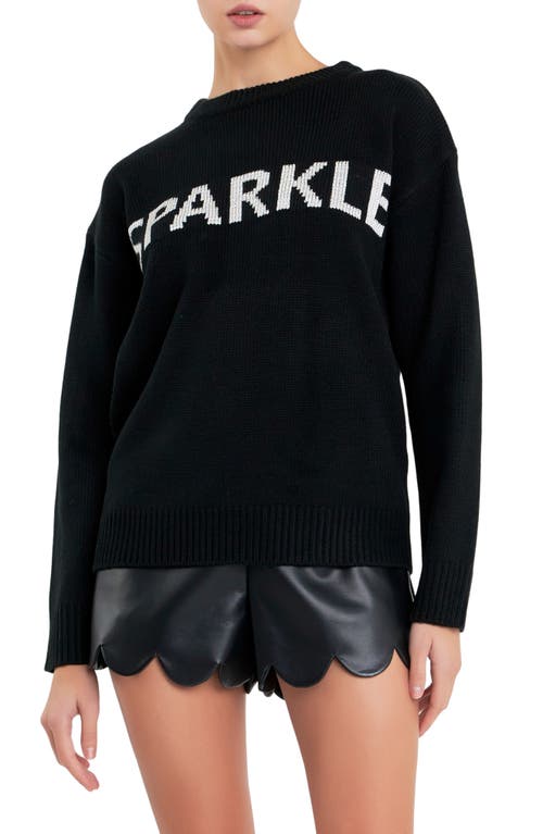 English Factory Lettering Sweater In Black