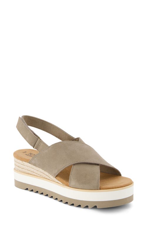 Shop Toms Diana Crossover Platform Wedge Sandal In Dune Suede