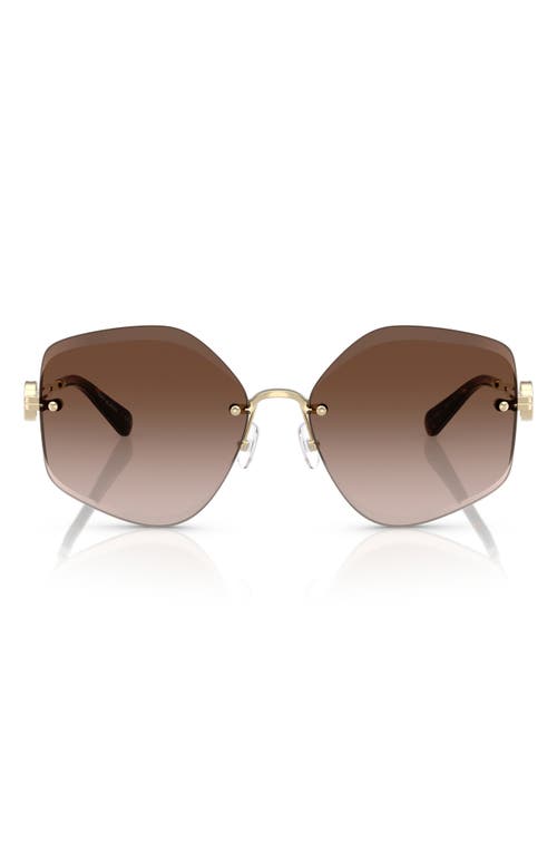 Tory Burch 58mm Gradient Irregular Sunglasses In Gold Pink
