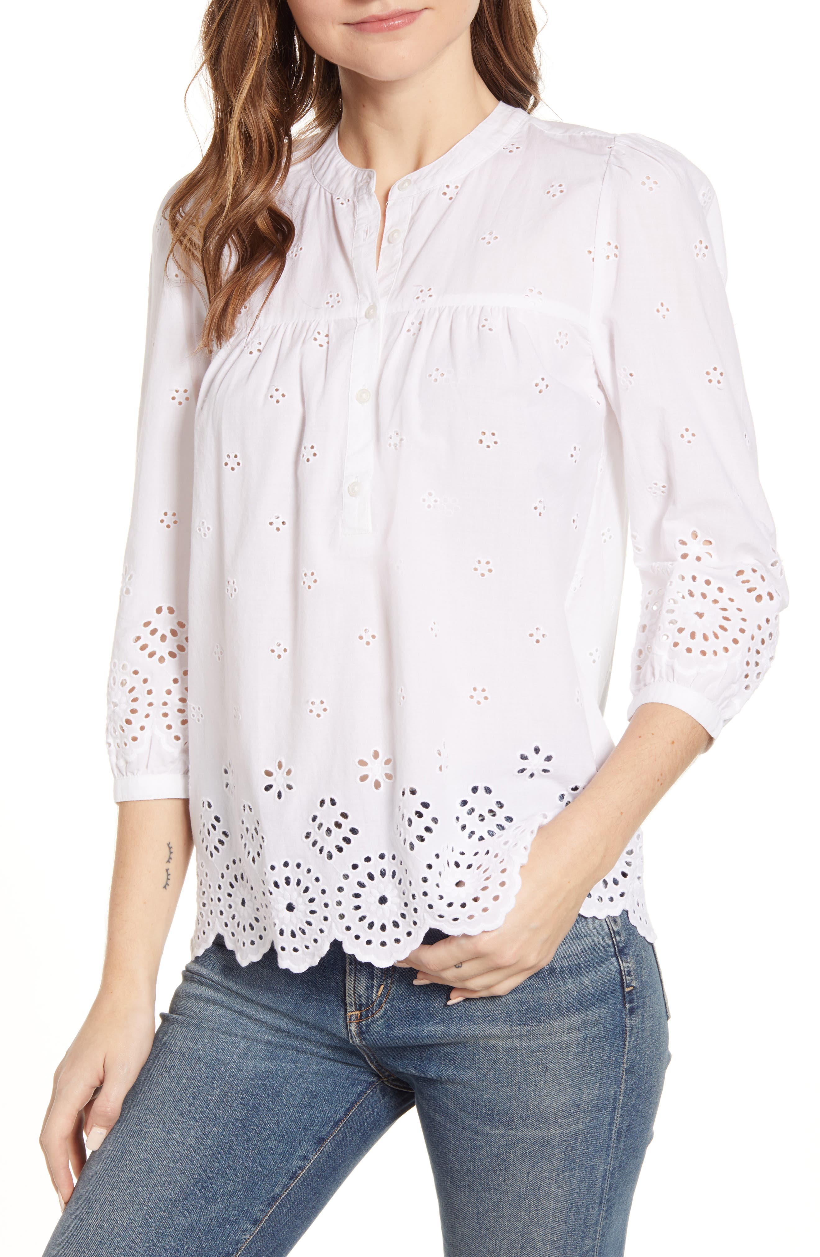 lucky brand eyelet top
