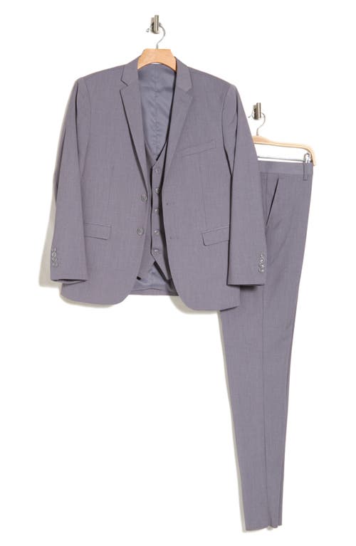 Shop Gino Vitale Skinny Fit Solid Stretch Three Piece Suit In Grey