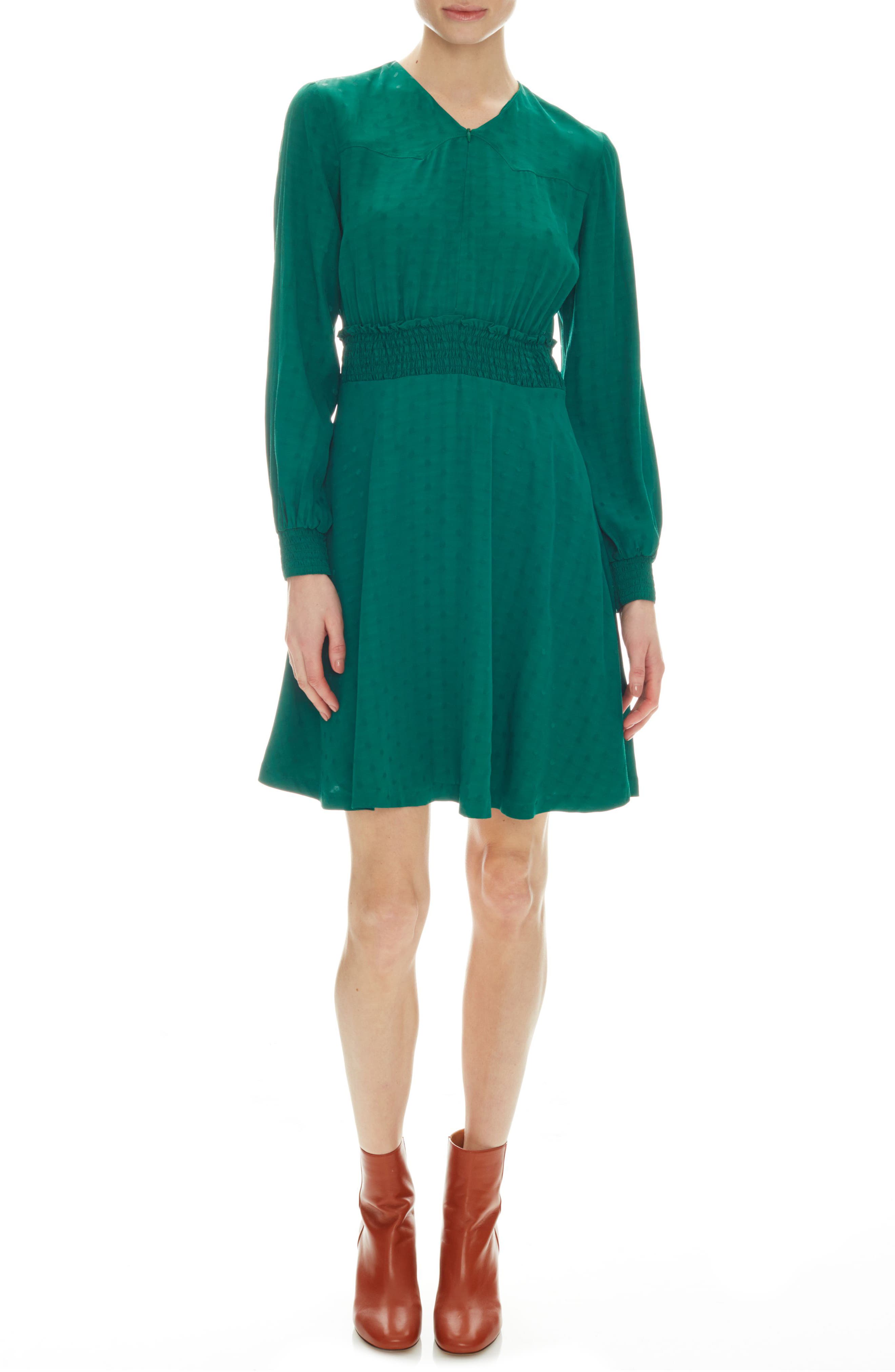 Sandro Claudia Long Sleeve Dress, 6 FR - Green