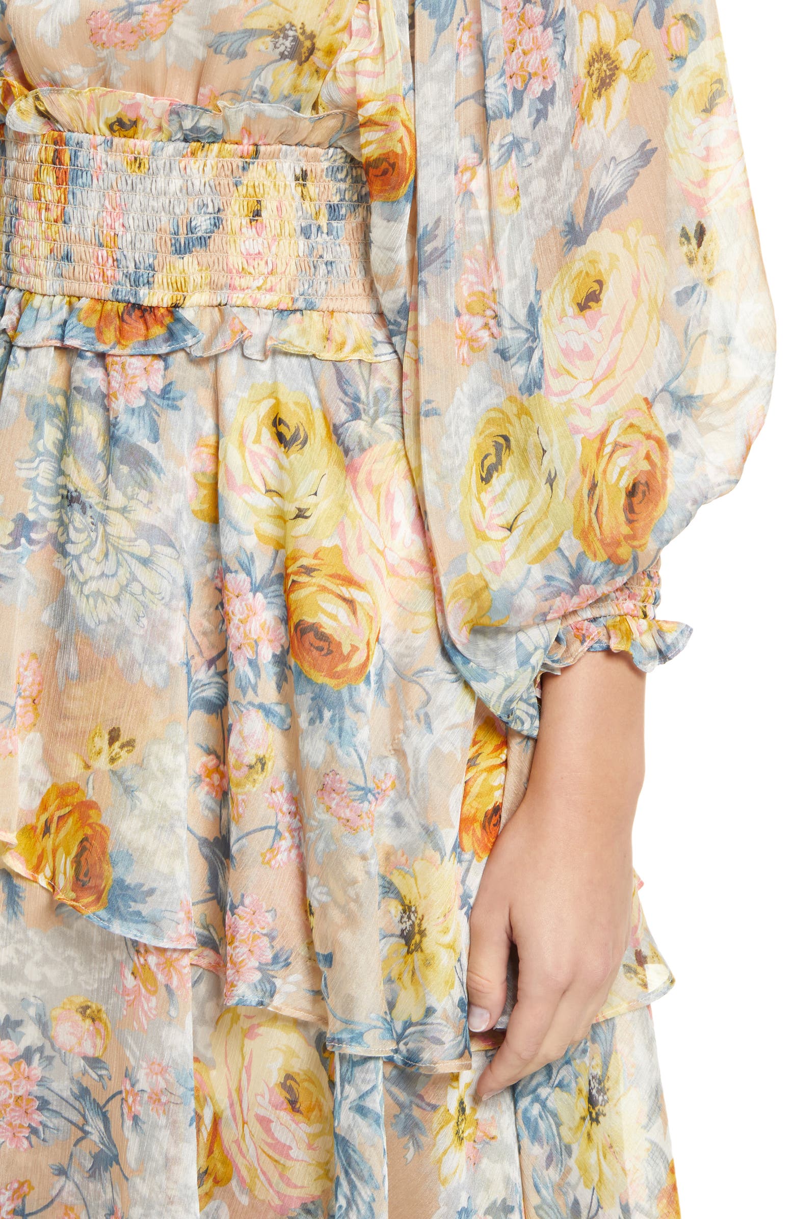 Elliatt Astrid Floral Print Smocked Long Sleeve Dress | Nordstrom