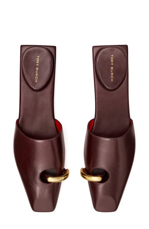 Shop Tory Burch Pierced Mule In Plum/gold